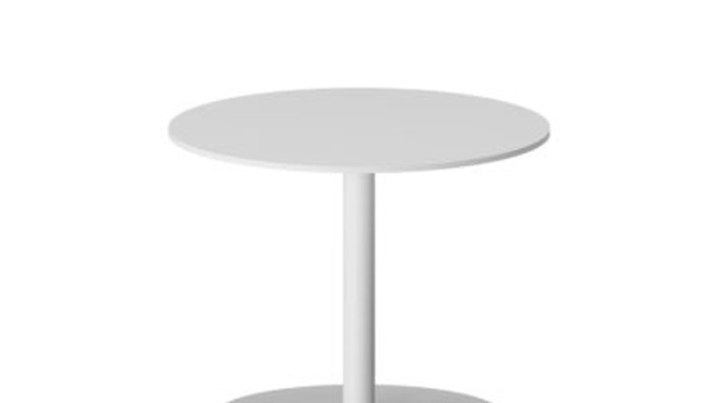 Tavolino Round con top in laminato e base in acciaio di Infiniti