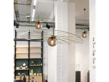 Lampada in metallo verniciato e sfera in vetro di Murano Vogue di Adriani e Rossi