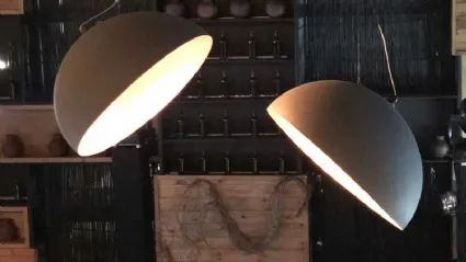 Lampada in metallo verniciato nero Domus Degree di Adriani e Rossi