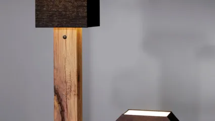 Lampada in legno e tessuto Lampen 002 di Sprenger
