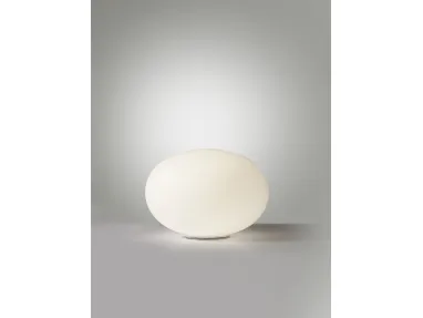Lampada da tavolo Mercury in vetro bianco di design di Cattaneo