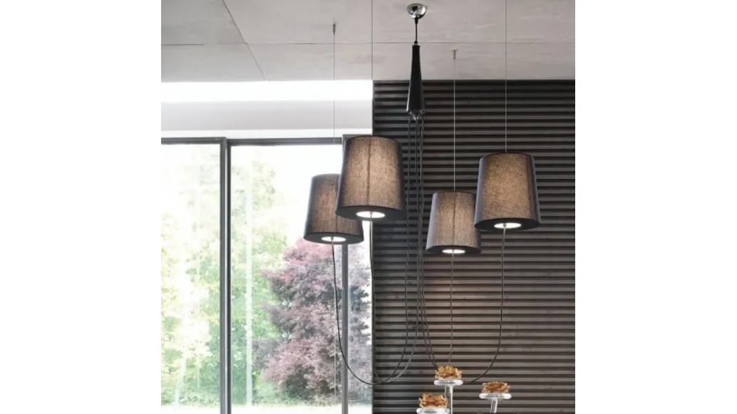 Lampada con paralumi in tessuto Spider di Adriani e Rossi