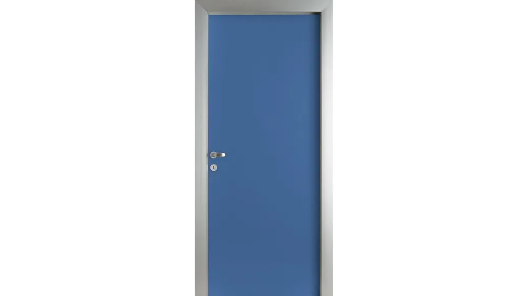 Porta per interni Aluminium battente in laccato opaco con profilo in alluminio di Effebiquattro