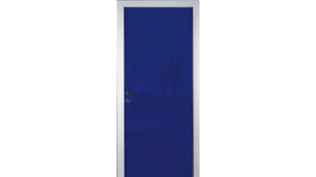 Porta per interni Aluminium battente in laccato lucido con profilo in alluminio di Effebiquattro