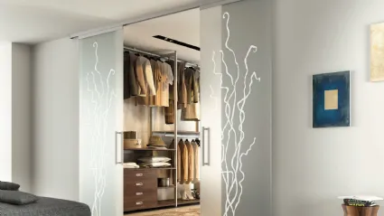 Porta per interni scorrevole in vetro con decorazione Aria Glass di Zemma