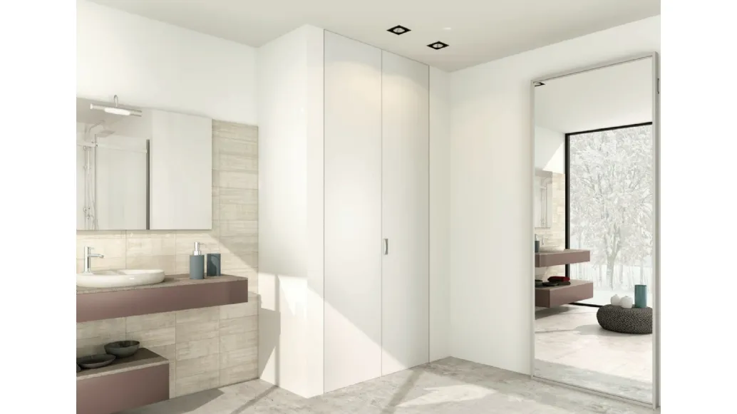Porta per interni Aria Minimal 42 a specchio con telaio in alluminio di Zemma