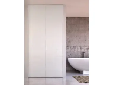Porta per interni a soffietto in vetro satinato laccato bianco Aria Uni 26 Must di Zemma