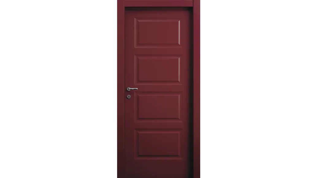 Porta per interni Disegno battente in laccato Rosso Porpora pantografata di Effebiquattro