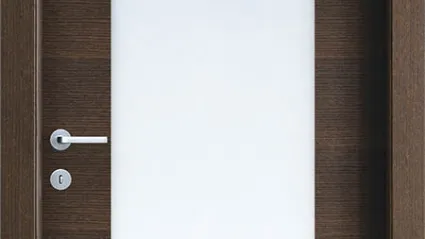 Porta per interni Mood Glass battente in Rovere Caffè e cristallo Bianco di Effebiquattro