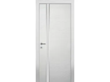 Porta per interni Mood Ski battente in Frassino Bianco con inserto in cristallo di Effebiquattro