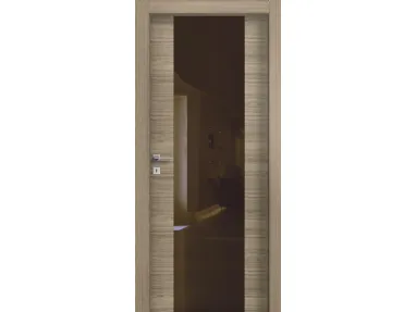 Porta per interni Newport Iris battente in legno Nocciola con specchio marrone di Effebiquattro
