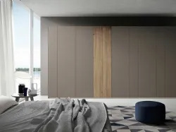 Armadio Ardecò Axel Fango in laccato e Rovere di Spagnol Mobili