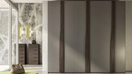 Armadio con ante battenti finitura grey e olmo dark Quadro Infinity di S75