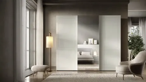 Armadio con ante scorrevoli Zonda e Levante S178 di Moretti Compact Giorno Notte