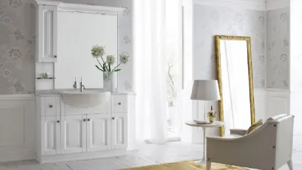 Mobile bagno classico in frassino laccato bianco e piano in marmo ACANTHIS AC24 di Compab