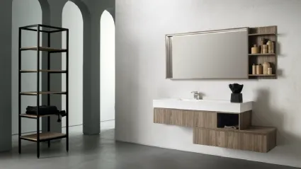 Mobile da Bagno sospeso in nobilitato effetto legno B-GO BG010 di Compab