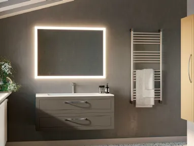 Mobile da Bagno sospeso in laccato grigio beige composizione Classic 06 di Licor Design