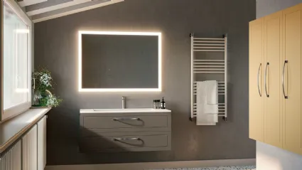 Mobile da Bagno sospeso in laccato grigio beige composizione Classic 06 di Licor Design