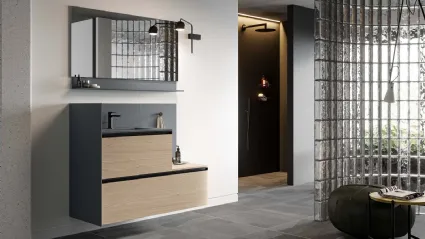 Mobile da Bagno sospeso Deep 03 in materico rovere Virginia di Birex