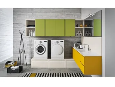 Mobile da Lavanderia dai colori vivaci in laccato opaco Idrobox 12 di Birex