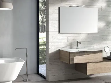 Mobile da Bagno sospeso in melaminico composizione K108 di Licor Design