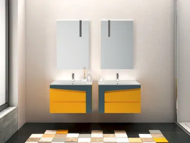 Mobile da Bagno sospeso in laccato opaco composizione K106 di Licor Design