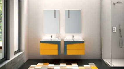 Mobile da Bagno sospeso in laccato opaco composizione K106 di Licor Design