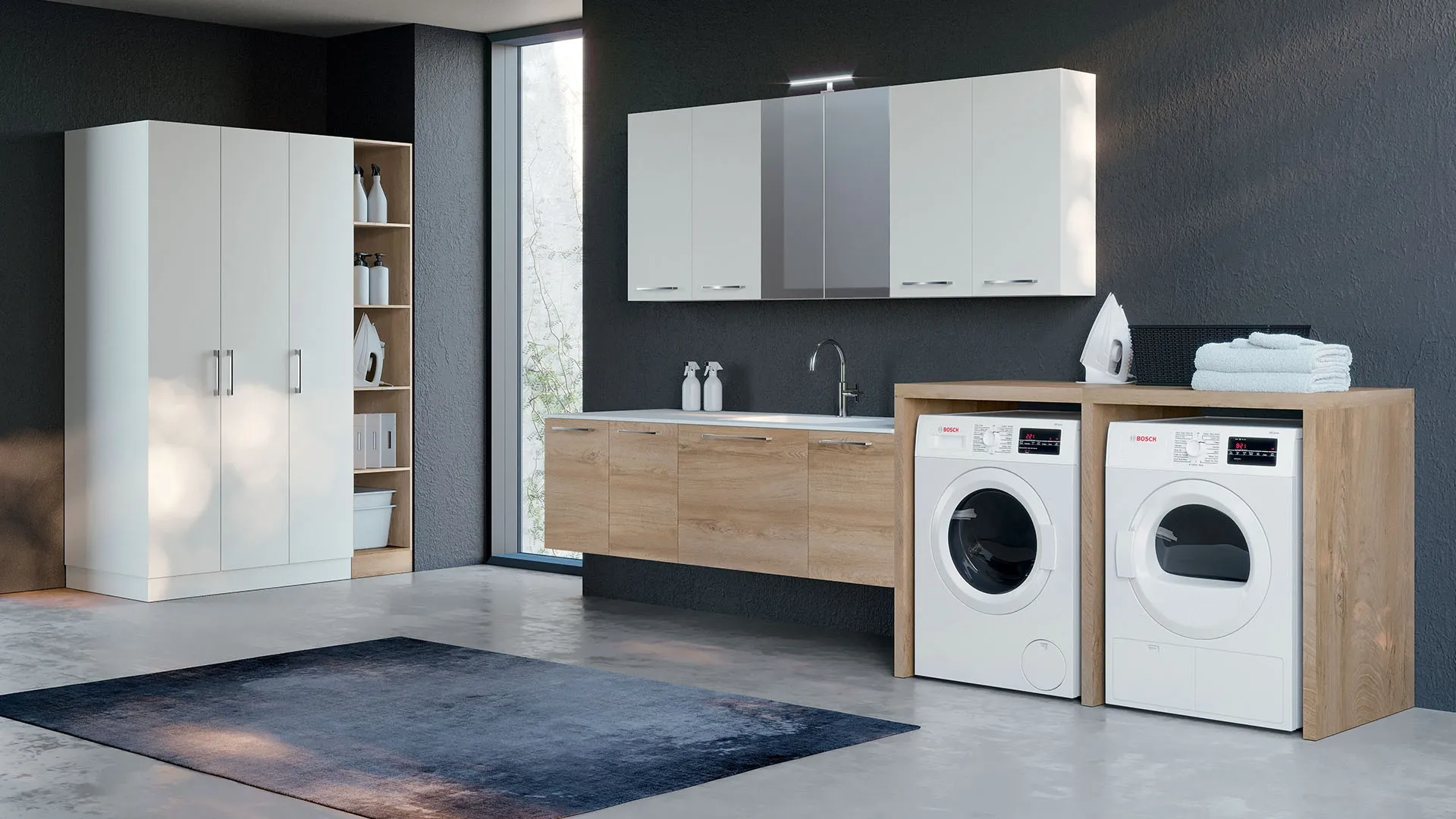 Mobile da Bagno per lavanderia composizione Laundry 06 di Licor Design