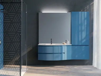 Mobile da Bagno sospeso in laccato lucido composizione Happy 11 di Licor Design