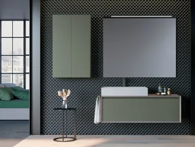 Mobile da Bagno sospeso in laccato opaco e HPL composizione Q45 03 di Licor Design