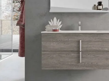 Mobile da Bagno sospeso in melaminico Sablè Grey Start Block 02 di Ardeco