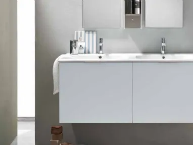 Mobile da Bagno sospeso in laccato Ghiaccio opaco Start Block 07 di Ardeco