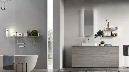 Mobile da Bagno a terra Start Line 04 in melaminico Sablè Grey di Ardeco