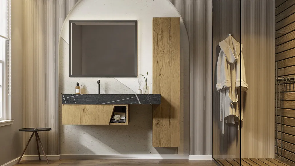 Mobile da Bagno sospeso composizione Seven 02 di Licor Design