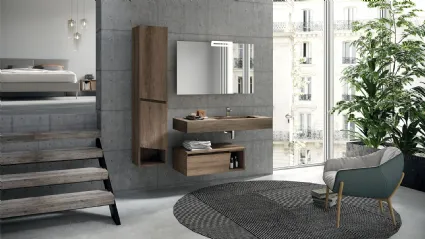 Mobile da Bagno sospeso in melaminico composizione Seven 03 di Licor Design