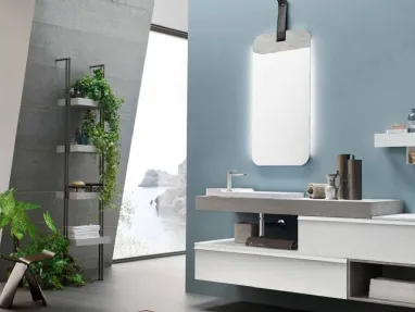 Mobile da Bagno asimmetrico in laccato opaco Start Line 03 di Ardeco
