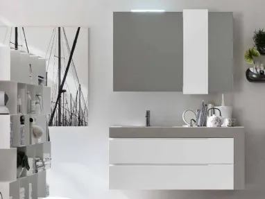 Mobile da Bagno sospeso in laccato opaco Start Line 09 di Ardeco