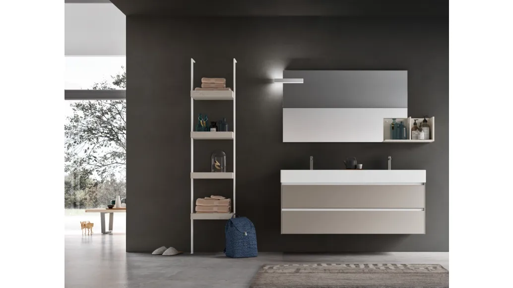 Mobile da Bagno sospeso in laccato Lino opaco Start Play 04 di Ardeco