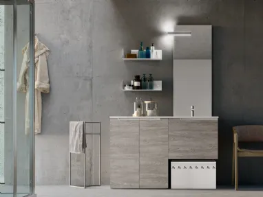 Mobile da Bagno per lavanderia in melaminico Sablè Grey Start Wash 01 di Ardeco