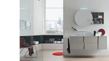 Mobile da Bagno sospeso in melaminico Malta Grigio Wector 16 di Ardeco