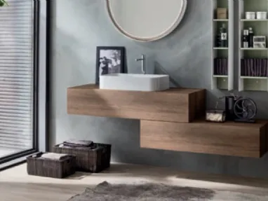 Mobile da Bagno sospeso in melaminico Nodato Miele Wind 50 di Ardeco