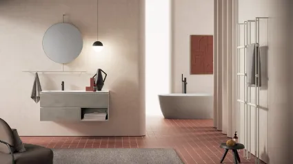 Mobile da Bagno sospeso Yang 09 in melaminico Malta Visone di Ardeco