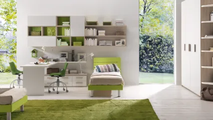 Cameretta componibile con angolo studio Composizione EN05 di S75
