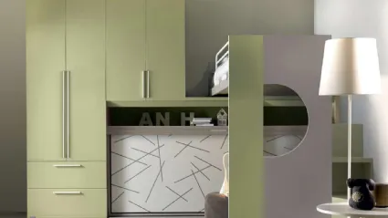 Cameretta in melaminico Alpha Letto a Soppalco E030 di Doimo Cityline