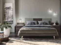 Comodino in finitura olmo e beige Cuby di S75
