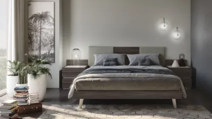 Comodino in finitura olmo e beige Cuby di S75