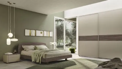 Comodino Fiancotondo Cornice in laccato creta e top in olmo dark di S75
