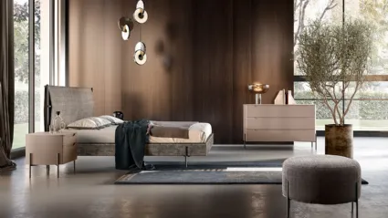 Letto in tessuto con testiera A01 Rigel di Mercantini