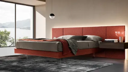 Letto Modula in tessuto con piedini trasparenti di Adok