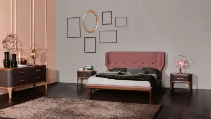 Letto in tessuto con testiera Ambra di Tonin Casa